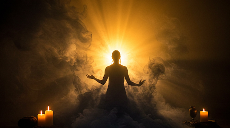 Psychic Gopala Krishna performing negative energy cleansing rituals